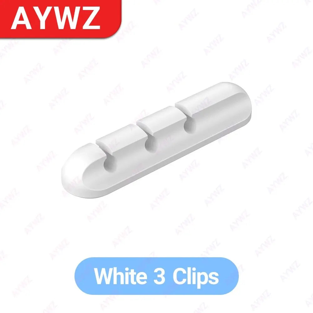 Adhesive Cable Holder Clips | Desk & Nightstand Cord Management Organizer for USB, Power, and Mouse Cables