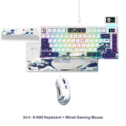 Elevate Your Gaming Experience with the S-K80 75% Mechanical Keyboard Featuring Color OLED Display and RGB Backlighting