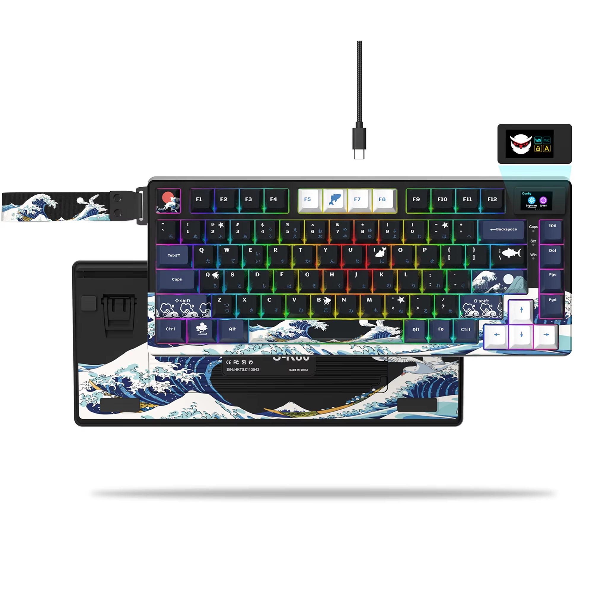 Elevate Your Gaming Experience with the S-K80 75% Mechanical Keyboard Featuring Color OLED Display and RGB Backlighting