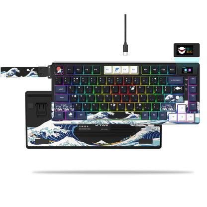 Elevate Your Gaming Experience with the S-K80 75% Mechanical Keyboard Featuring Color OLED Display and RGB Backlighting