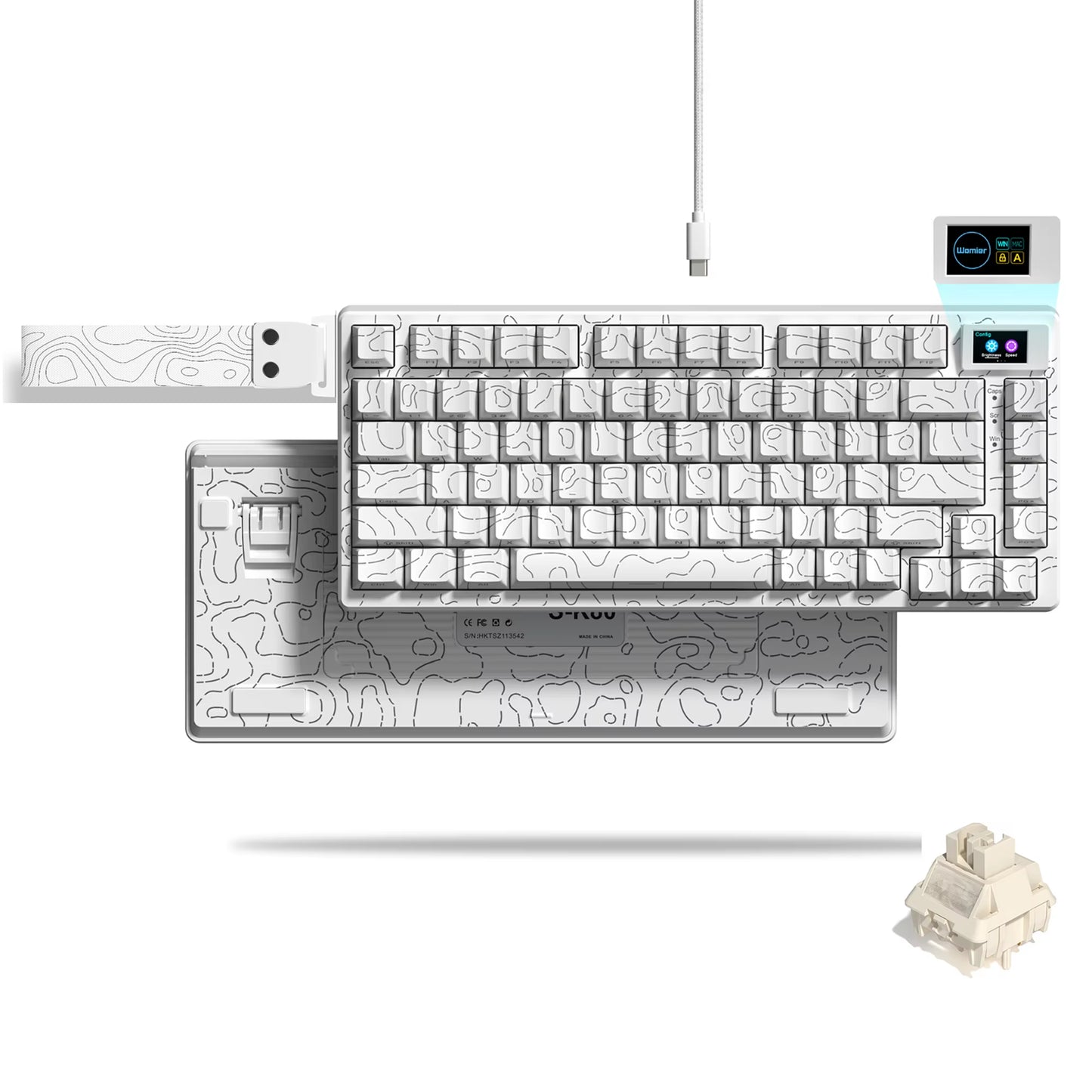 Elevate Your Gaming Experience with the S-K80 75% Mechanical Keyboard Featuring Color OLED Display and RGB Backlighting