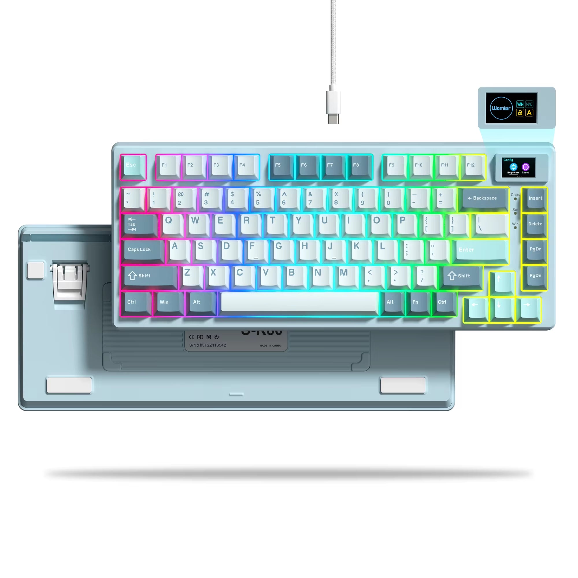 Elevate Your Gaming Experience with the S-K80 75% Mechanical Keyboard Featuring Color OLED Display and RGB Backlighting