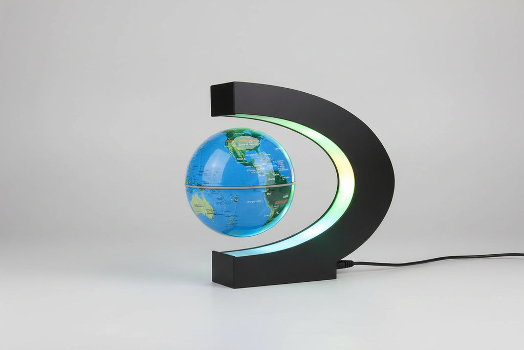 Magnetic Levitation Globe Lamp with Illuminated World Map - Distinctive Anti-Gravity Home Décor and Ideal Gift for Birthdays