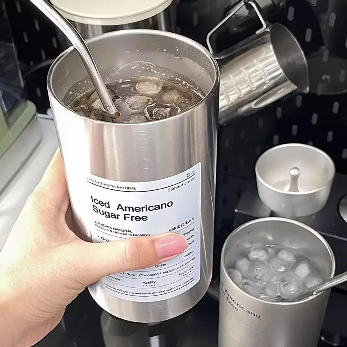 Stay Hydrated in Style with Our Insulated 600ml Stainless Steel Thermos Cup - Portable and Leak-Proof with Convenient Straw