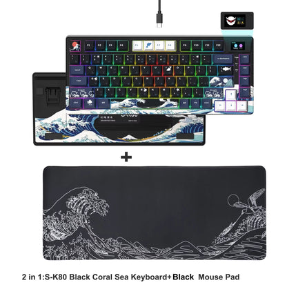 Elevate Your Gaming Experience with the S-K80 75% Mechanical Keyboard Featuring Color OLED Display and RGB Backlighting