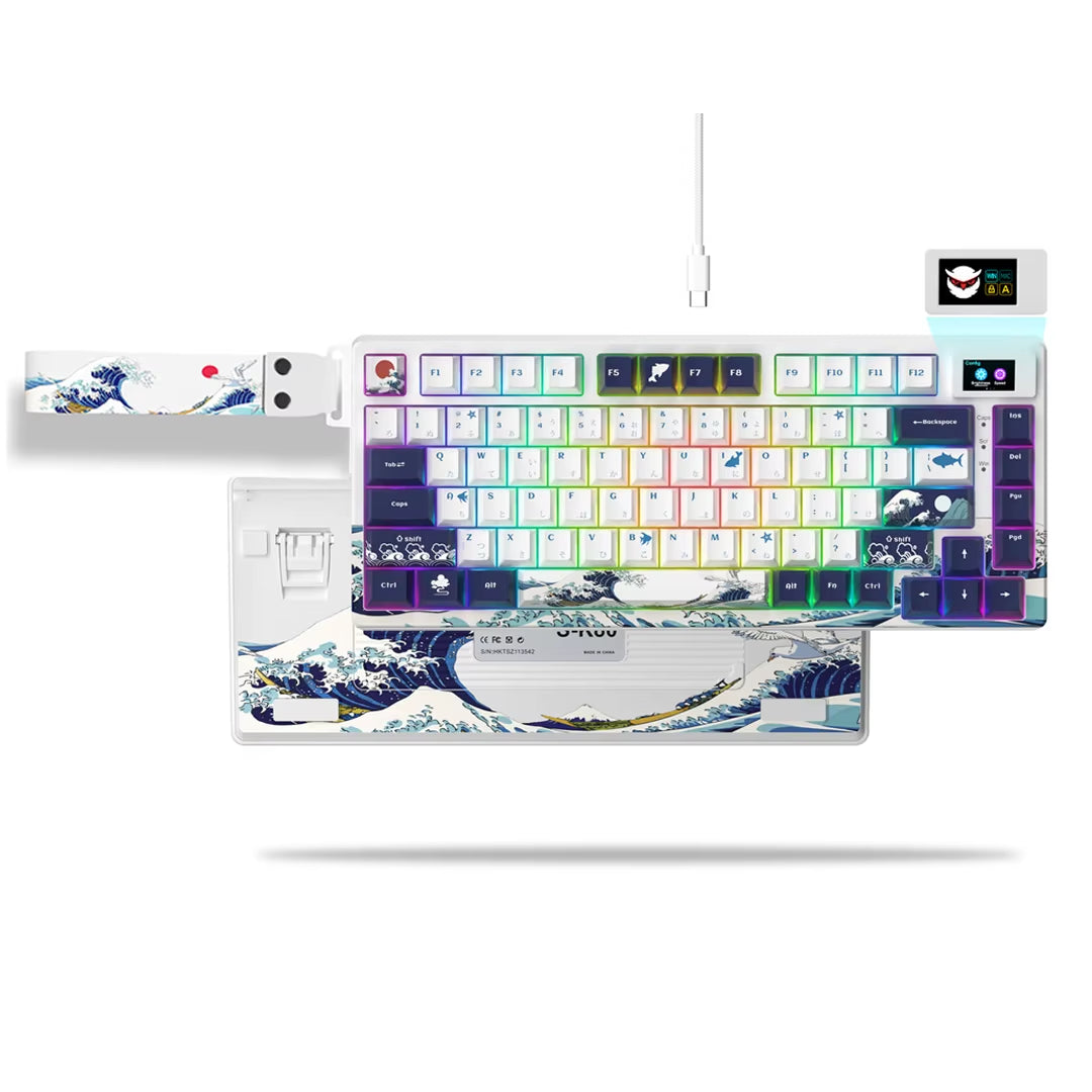 Elevate Your Gaming Experience with the S-K80 75% Mechanical Keyboard Featuring Color OLED Display and RGB Backlighting