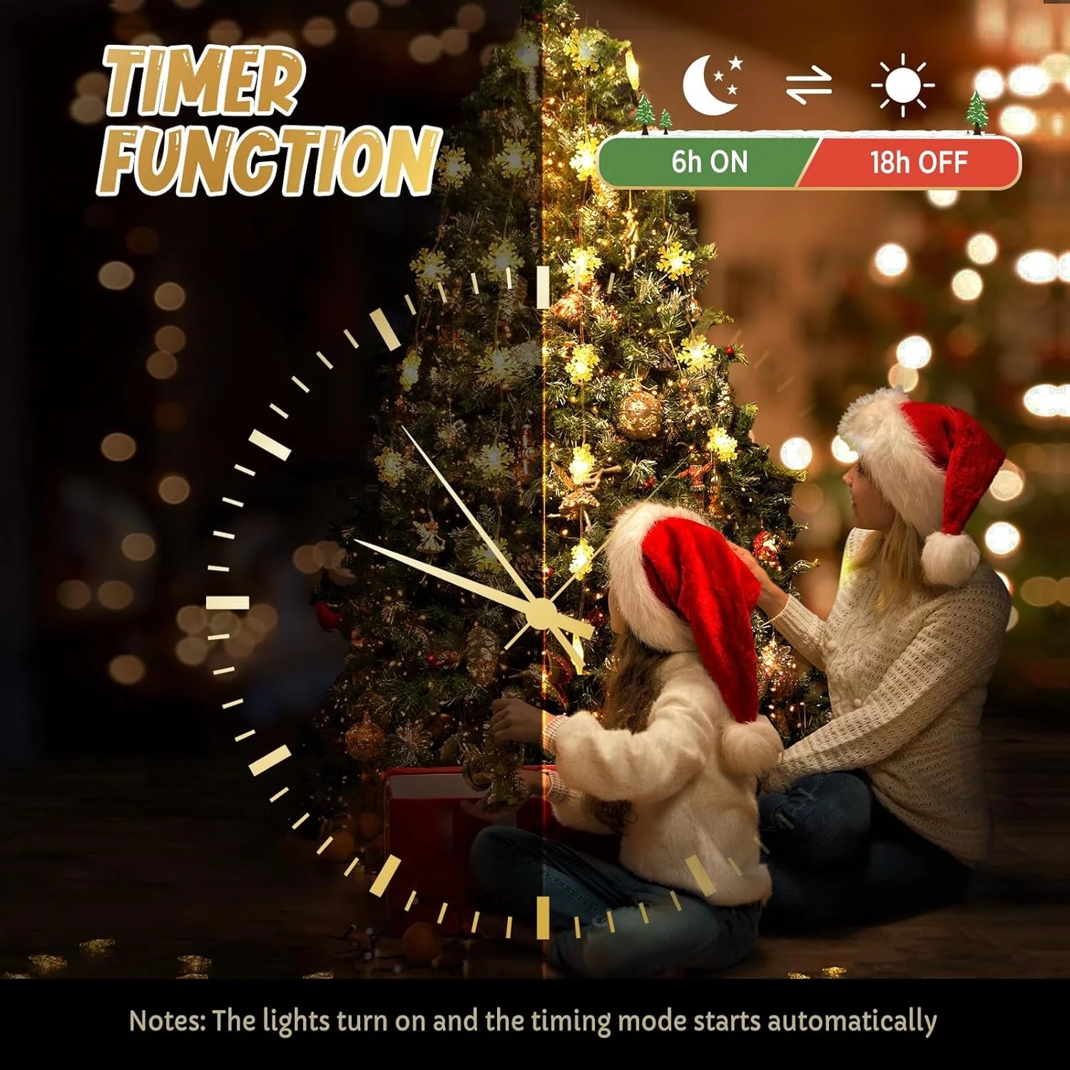 Snowflake Christmas Window Lights, 50 LED Battery Operated Curtain Light with Timer, 8 Modes Xmas Decoration Indoor Hanging Light for Window Bedroom Wall, Warm White