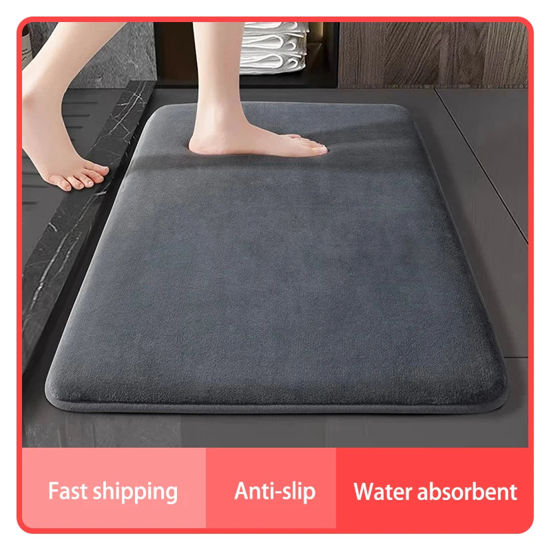Super Absorbent Bath & Floor Mat | Anti-Slip Coral Velvet Bathroom and Door Mat