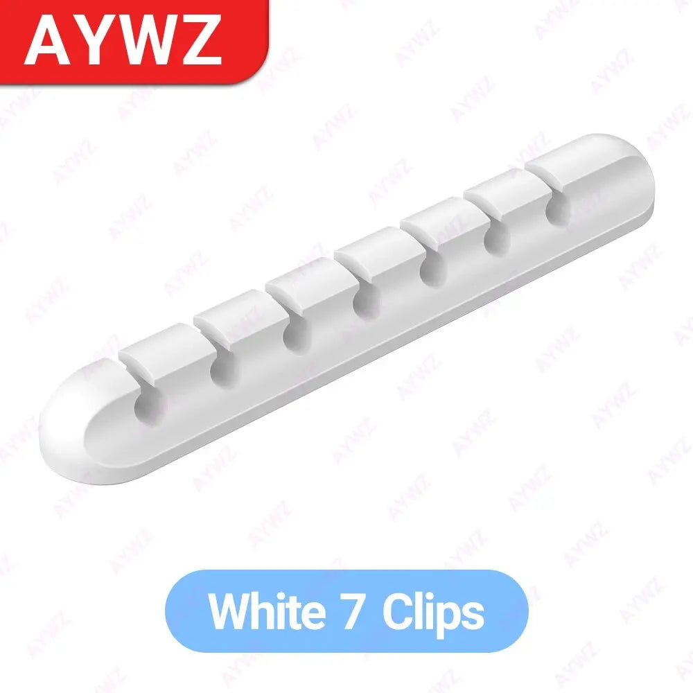 Adhesive Cable Holder Clips | Desk & Nightstand Cord Management Organizer for USB, Power, and Mouse Cables