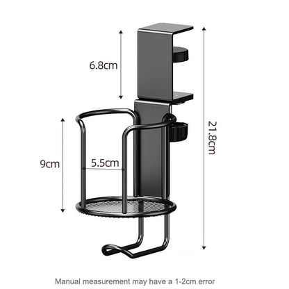 2-in-1 Adjustable Desk Cup Holder | 360° Rotating Anti-Fall Table Edge Clamp – No-Drill Installation