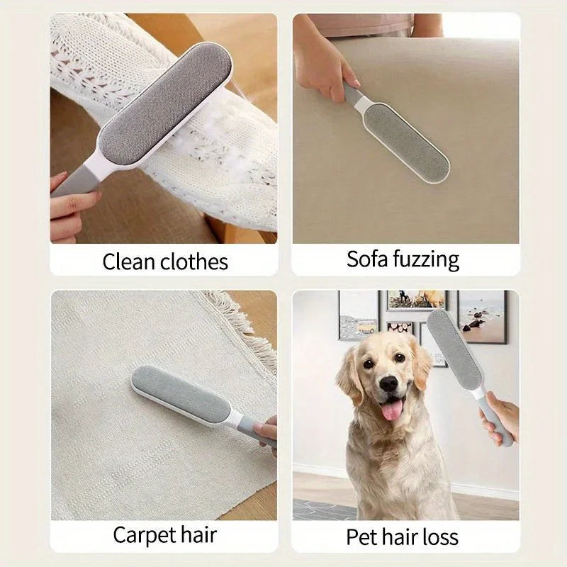 Effortless Double-Sided Pet Hair Remover & Lint Brush - Ideal for Cats, Clothing, Sofas, and Carpets
