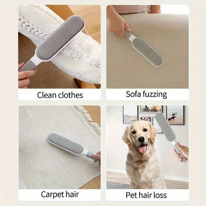 Effortless Double-Sided Pet Hair Remover & Lint Brush - Ideal for Cats, Clothing, Sofas, and Carpets