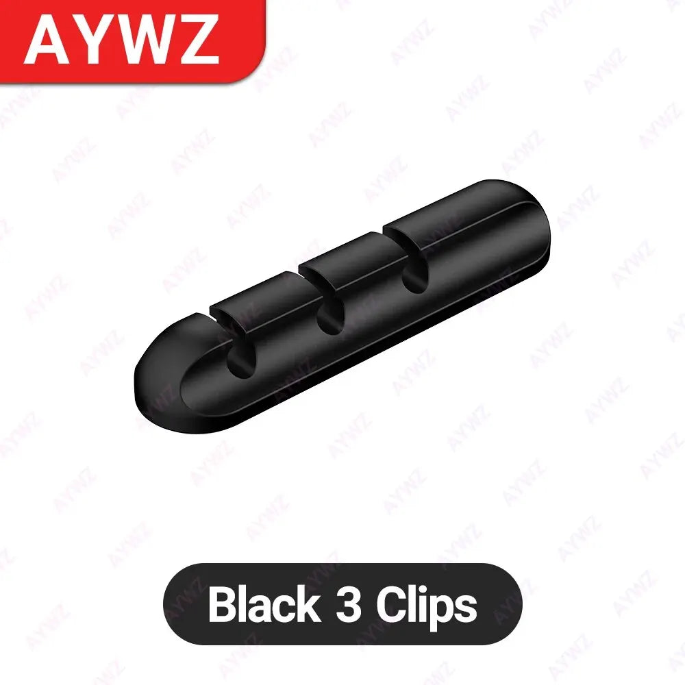 Adhesive Cable Holder Clips | Desk & Nightstand Cord Management Organizer for USB, Power, and Mouse Cables