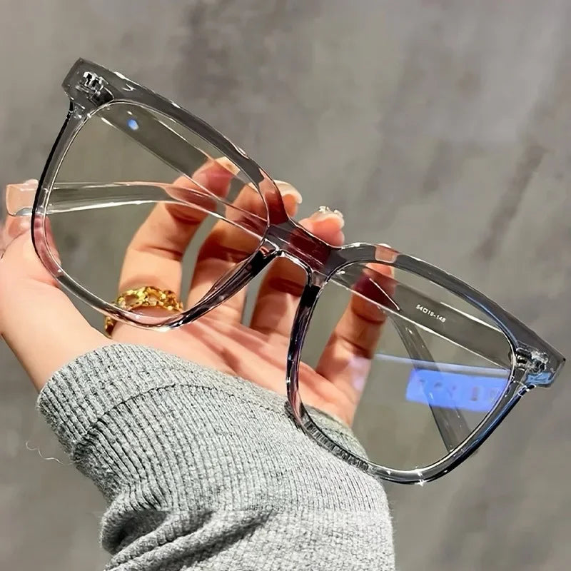 Elevate Your Everyday Look with Unisex Square Frame Blue Light Blocking Glasses - Ideal for Campus and Daily Use
