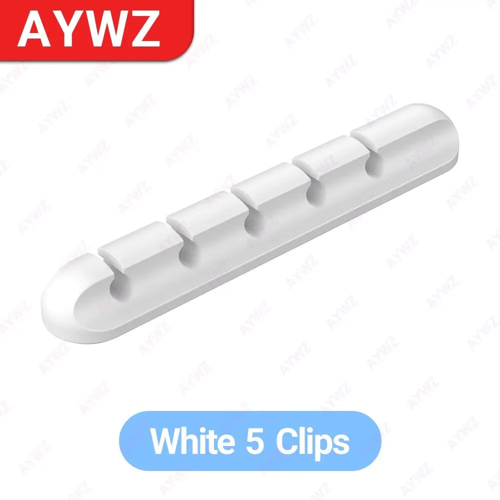 Adhesive Cable Holder Clips | Desk & Nightstand Cord Management Organizer for USB, Power, and Mouse Cables