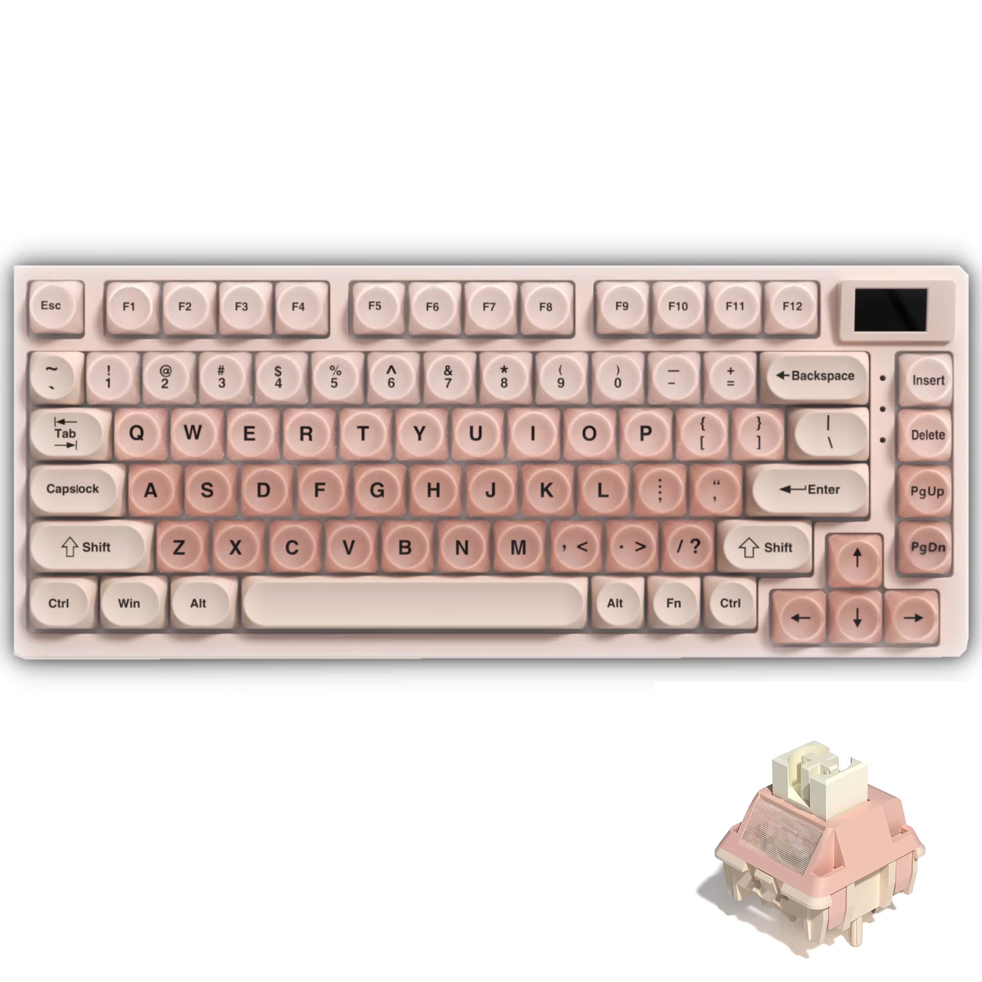 Elevate Your Gaming Experience with the S-K80 75% Mechanical Keyboard Featuring Color OLED Display and RGB Backlighting