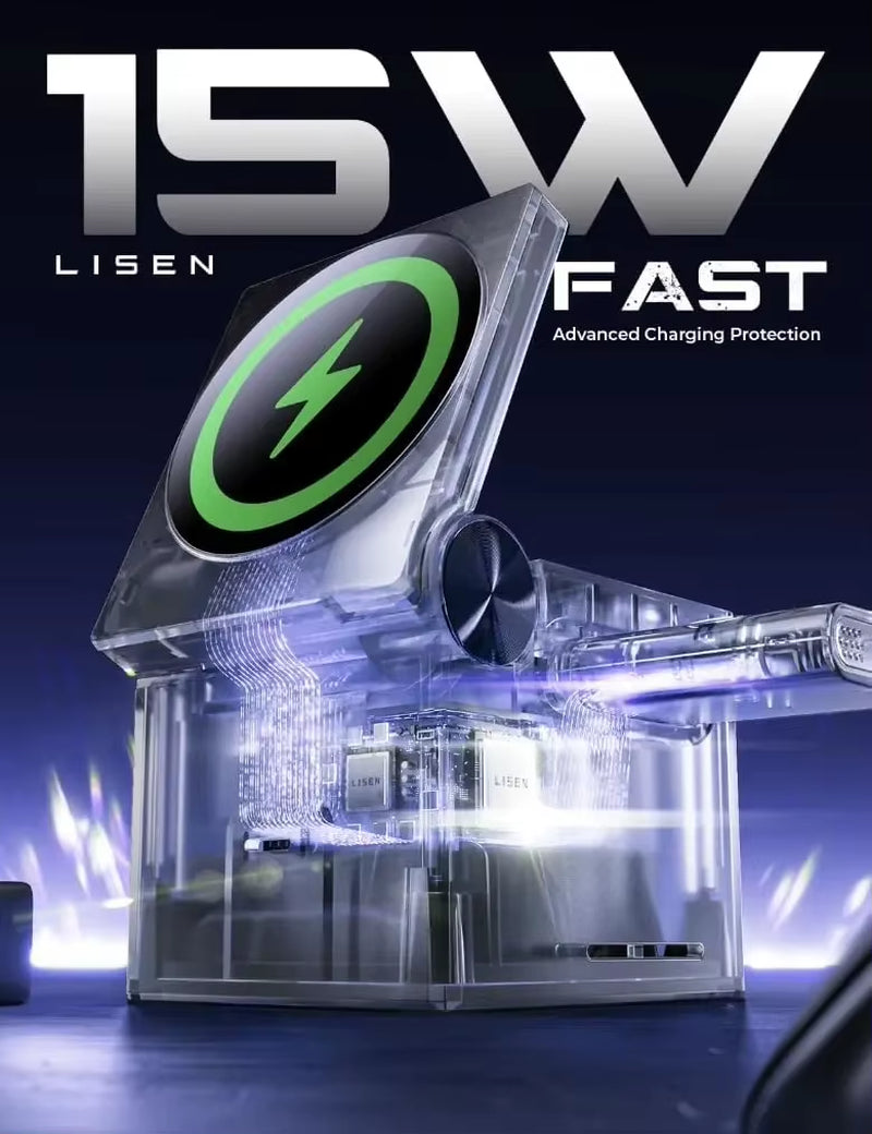 3-in-1 Charging Station Cube | Travel Charger for iPhone 15 Pro Max, Apple Watch & AirPods